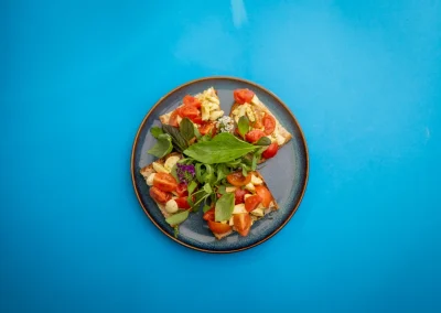 Bruschetta-mozzarella a Vasmacska Terasz Étteremben